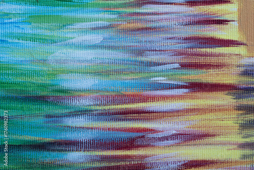 Colorful abstract brushstrokes on textured canvas

