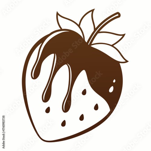Dipped Strawberry Line Art