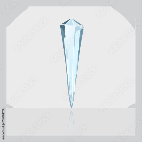 Glänzender Eiszapfen mit Reflexion