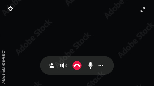 Video call screen isolated on black background