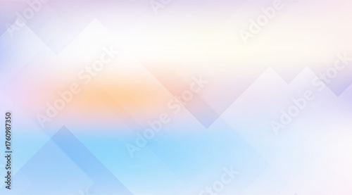 Pastel colored background features overlapping white triangles with blue, purple, and orange gradient, creating a soft and calming, geometric visual effect for various uses