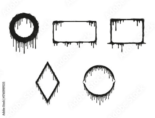 Horror Dripping Halloween Frames for Haunted Night Poster and Dark Fantasy Graphic Templates
