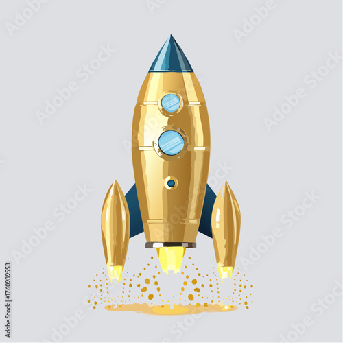 Goldene Raketen mit Funken