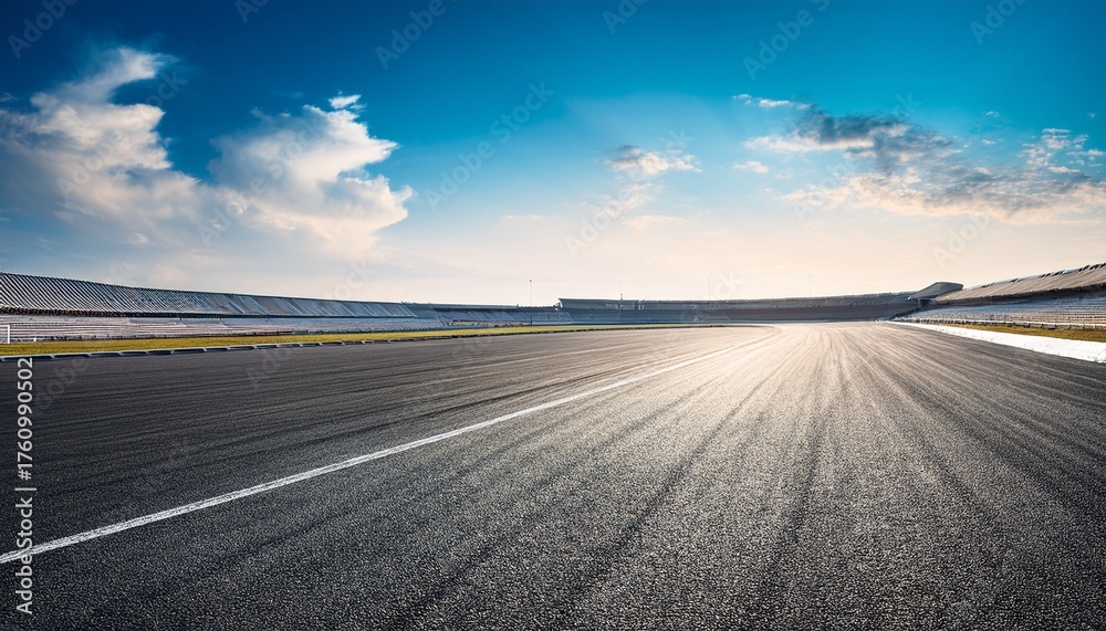 Fototapeta premium deserted motor sport asphalt race track empty of any cars