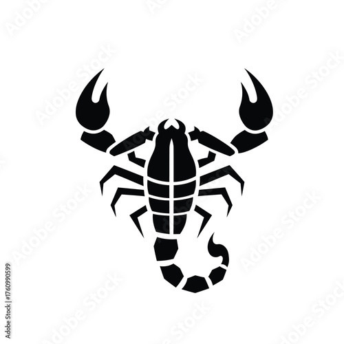 Black scorpion graphic silhouette white