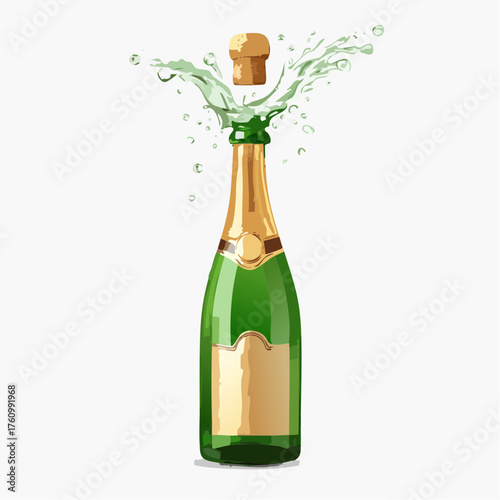 Champagnerflasche mit spritzendem Korken