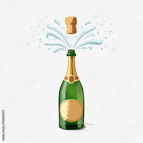 Champagnerflasche mit spritzendem Korken