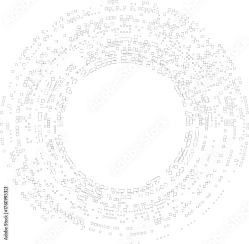 Dense distribution of radial dotted outlines arranged concentrically to form tactile circular geometry.