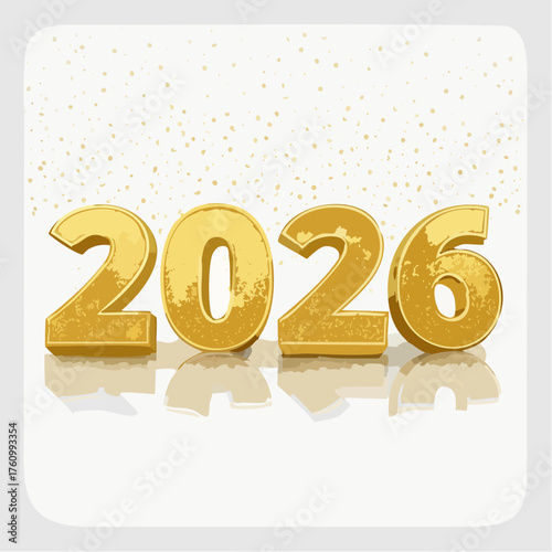 Goldene 2026 -Zahlen mit Glitzer