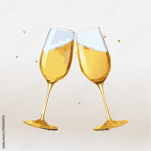 Goldene Sektgläser zum Anstoßen