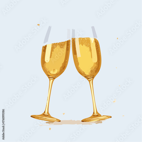 Goldene Sektgläser zum Anstoßen