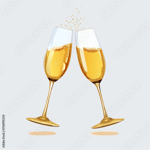 Goldene Sektgläser zum Anstoßen