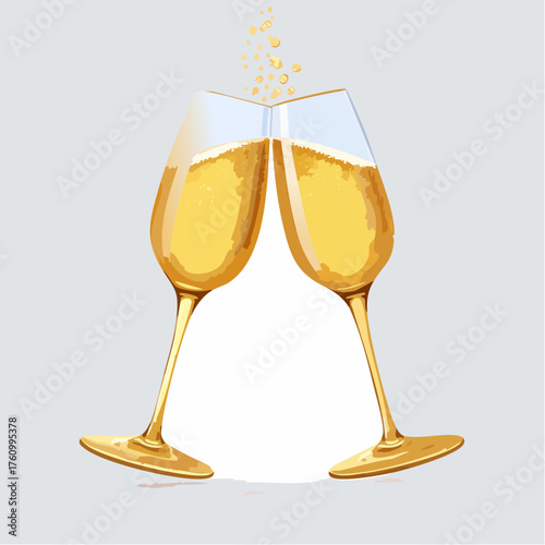 Goldene Sektgläser zum Anstoßen