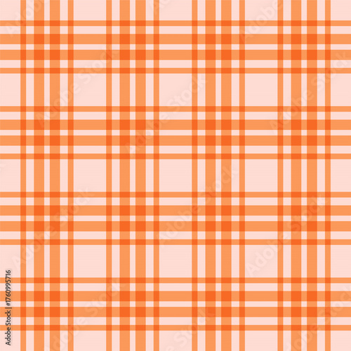 Seamless orange plaid pattern
