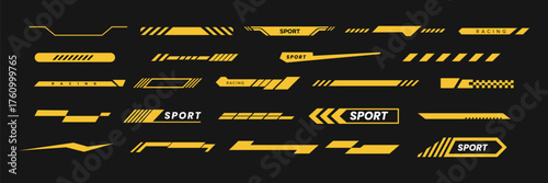 Car side sticker design. Vehicle vector Decal Stripes for the both parts template. Vector art of set of modern futuristic design elements. line icon vector illustration