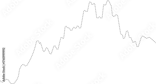 A black zigzag pattern in a dotted line graph representing fluctuating data elements.