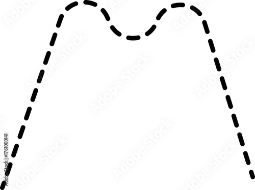 A dotted line graph showing a double top pattern, indicating peaks in the data line.