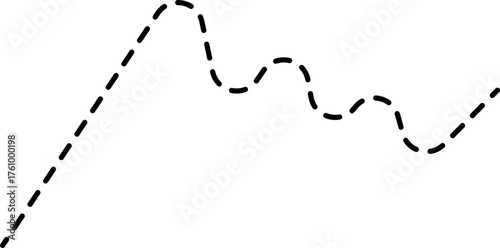 A dotted line graph illustrating a falling wedge pattern, with data points dropping in a specific manner.