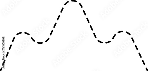 A dotted line graph showing the classic Head and Shoulders pattern, commonly used in financial analysis.