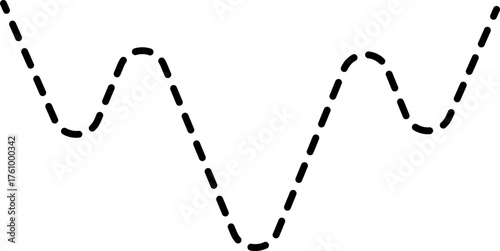 A dotted line graph showing the Inverse Head and Shoulders pattern, with a wave-like financial trend.