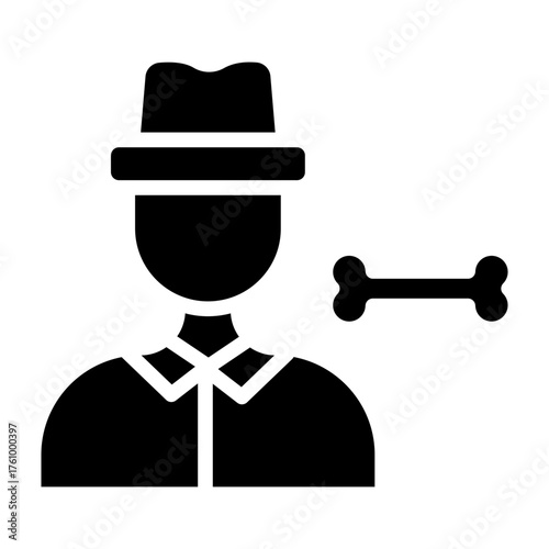 Archaeologist Vector Glyph Icon Design