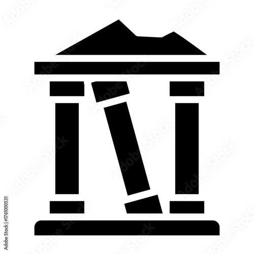 Ancient Ruins Vector Glyph Icon Design