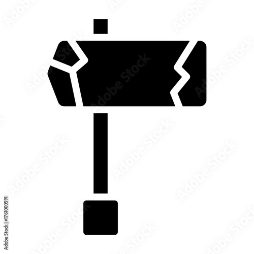 Hammer Stone Vector Glyph Icon Design