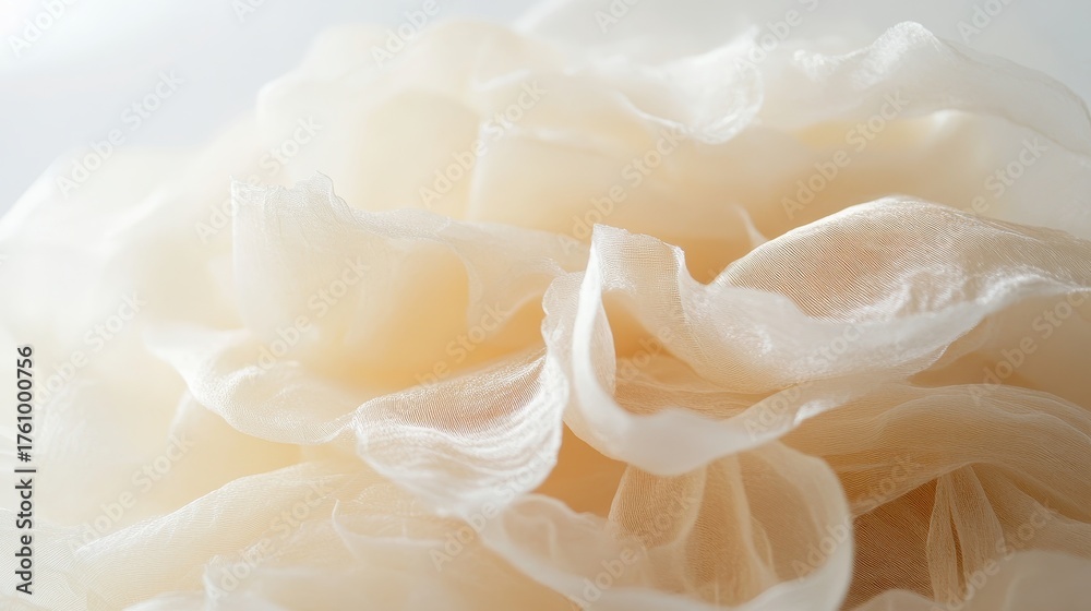 Fototapeta premium Close up of raw silk threads showing texture and detail