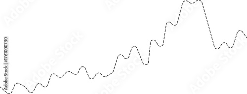 A dotted line chart displaying a step-like progression in the data points, following a clear path.