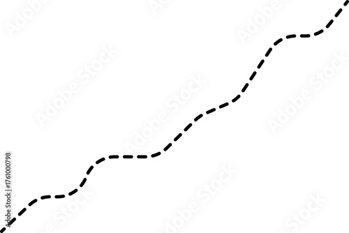 A dotted line graph displaying a trend with a bouncing pattern, showing alternating rises and falls.