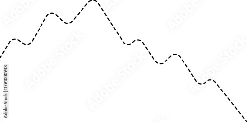 A dotted line graph showing a wavy trend in the data, with smooth upward and downward movements.