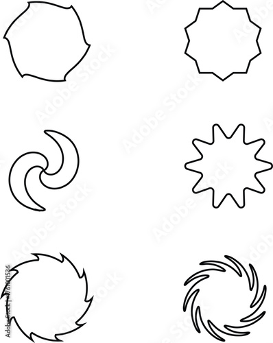 Collection of abstract geometric shapes and symbols