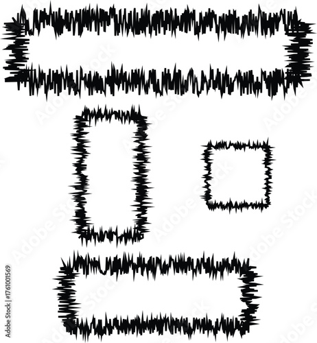 Abstract Jagged Shapes on White Background