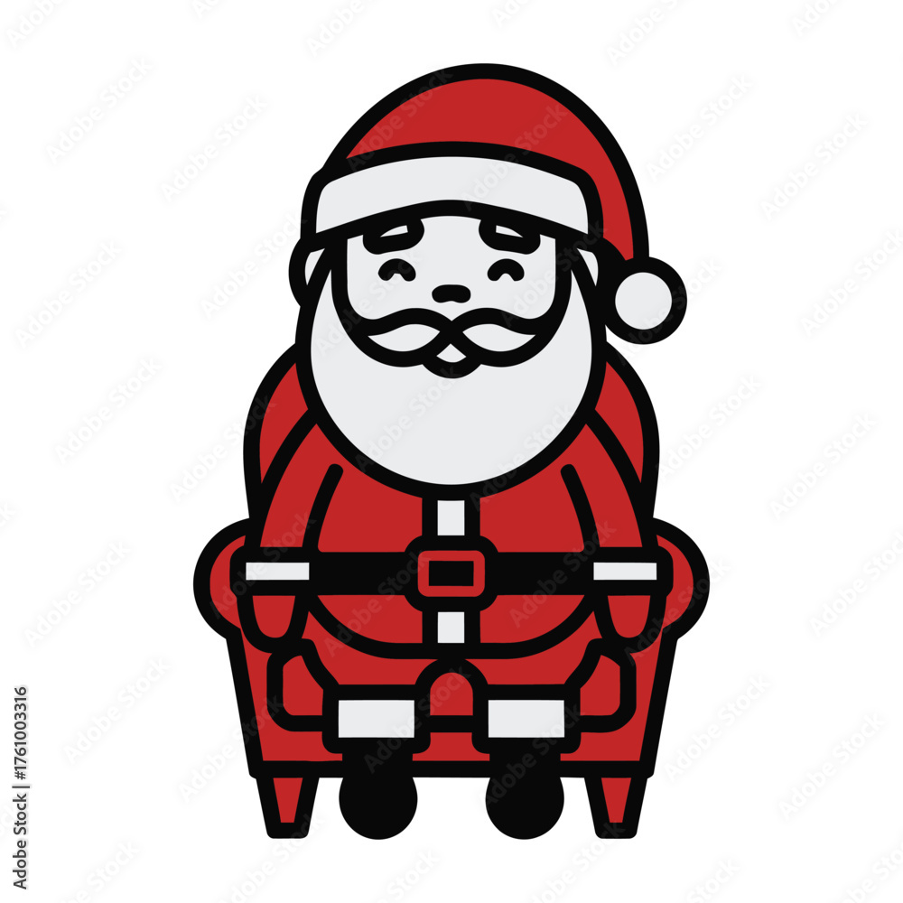 Obraz premium Minimal Christmas Santa Outline Art Illustration