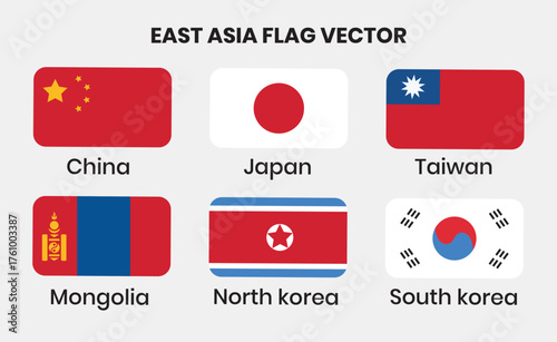 East Asia Flags, Editable & Printable Design Free Download East Asia Flags, Editable & Printable Design - GFXLoad