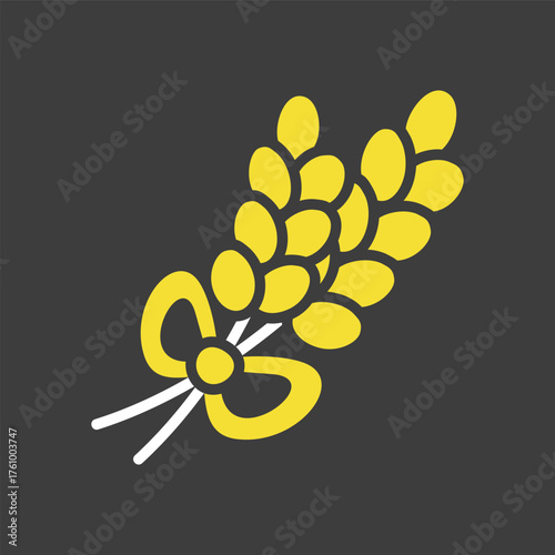 Thanksgiving Wheat Sheaf Silhouette Icon