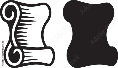 Scroll Designs Silhouette Vector Illustration Representing Vintage and Decorative Element Concept