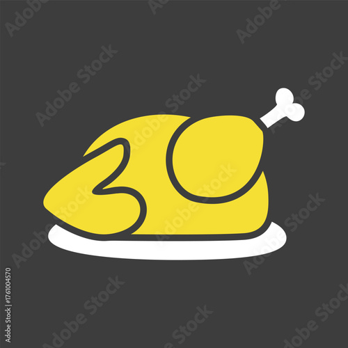 Roasted Thanksgiving Turkey Dinner Icon