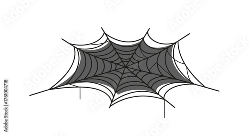 Intricate Spiderweb Illustration for Halloween Decoration.