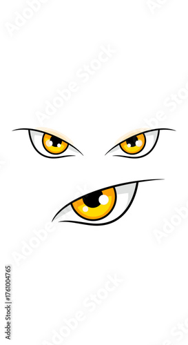 Intense Gaze - A Trio of Animated Yellow Eyes.