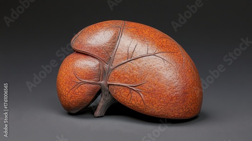 Detailed 3D model representation of a human liver
