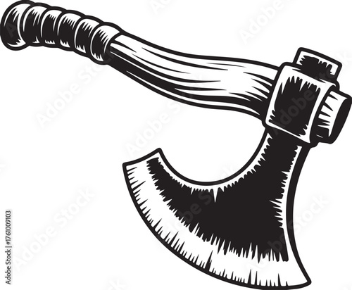 Viking Axe Weapon Depicting Nordic Warrior Heritage and Ancient Battle Culture