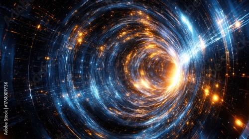 Iridescent Abstract Nebula Swirling in a Digital Universe