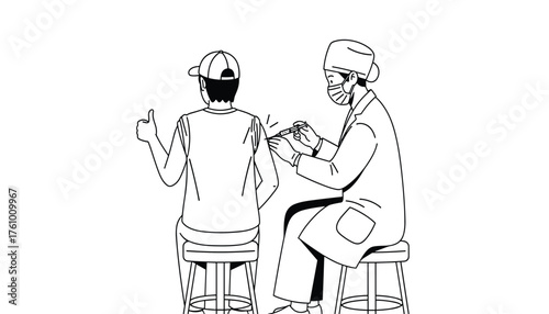 Immunity Boost: Stylized Vector Art of a Medical Procedure