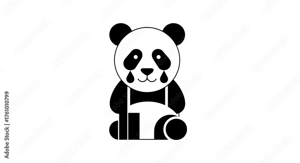 Fototapeta premium Minimalist Panda Logo