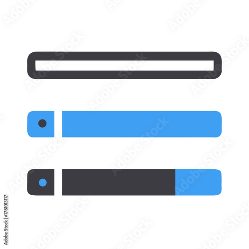 navigation bar icons in flat vector style