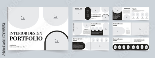 Modern & Elegant Interior Design Portfolio Template | Minimal Layout for Designers