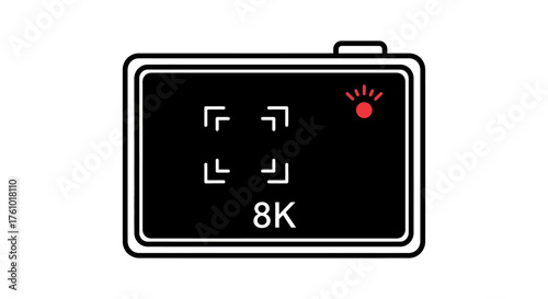 8k camera recording footage with focus squares capturing high-resolution video in production suitable for visual effects and cinematic projects.