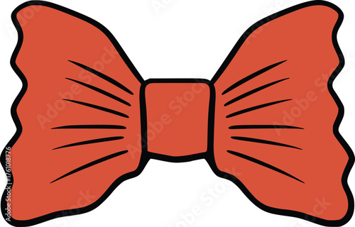 Vector art of a vibrant orange bow tie, a classic accessory for formal wear, isolated on a