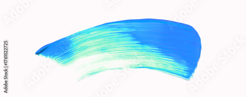 Blue and white acrylic brush stroke on canvas with gradient effect.